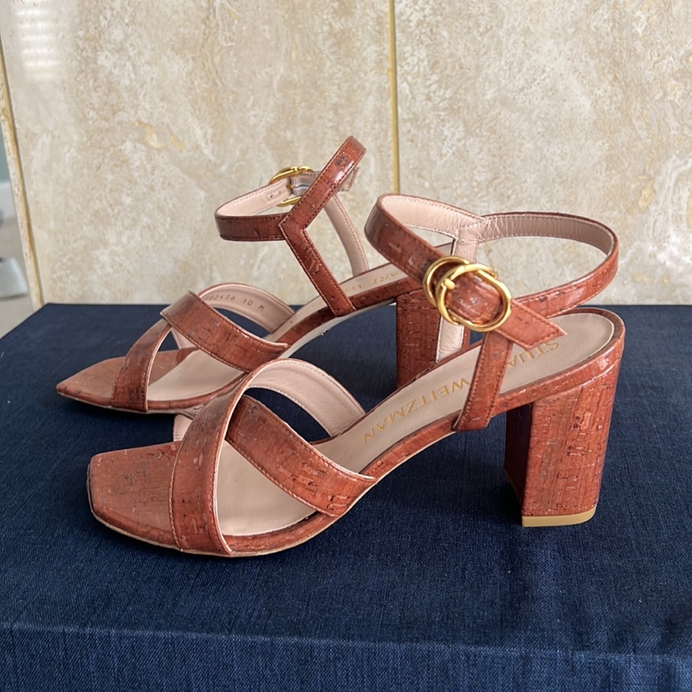 Stuart Weitzman Analeigh Cork Sandals. Size 10m